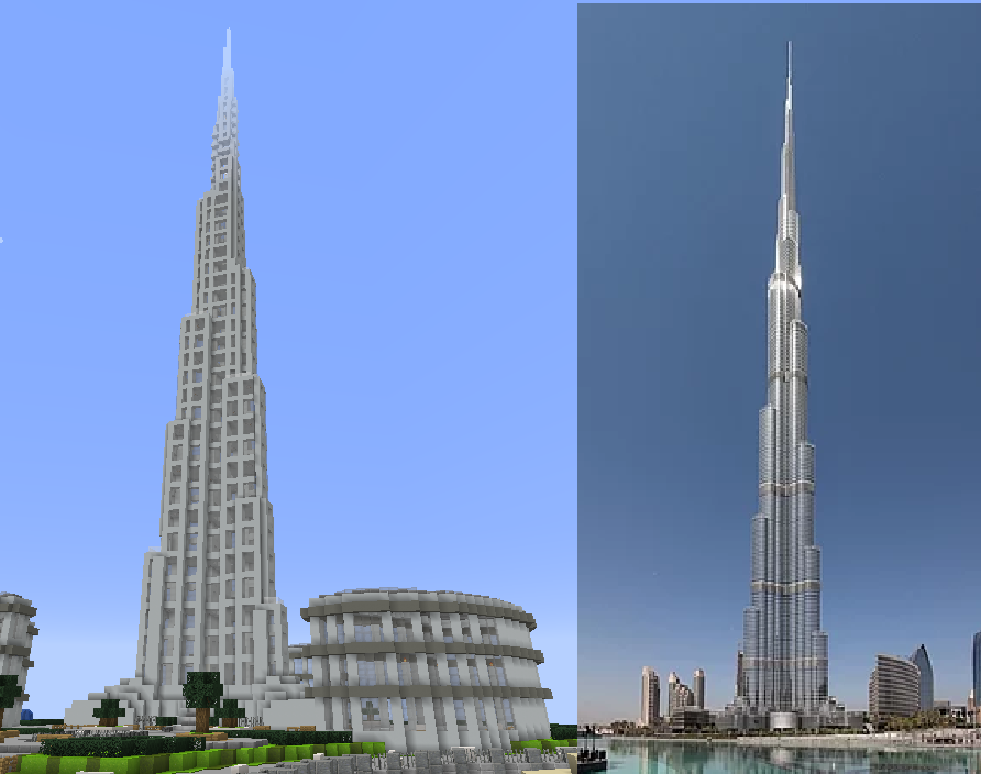 Burj Khalifa trong trò chơi so với đời thực